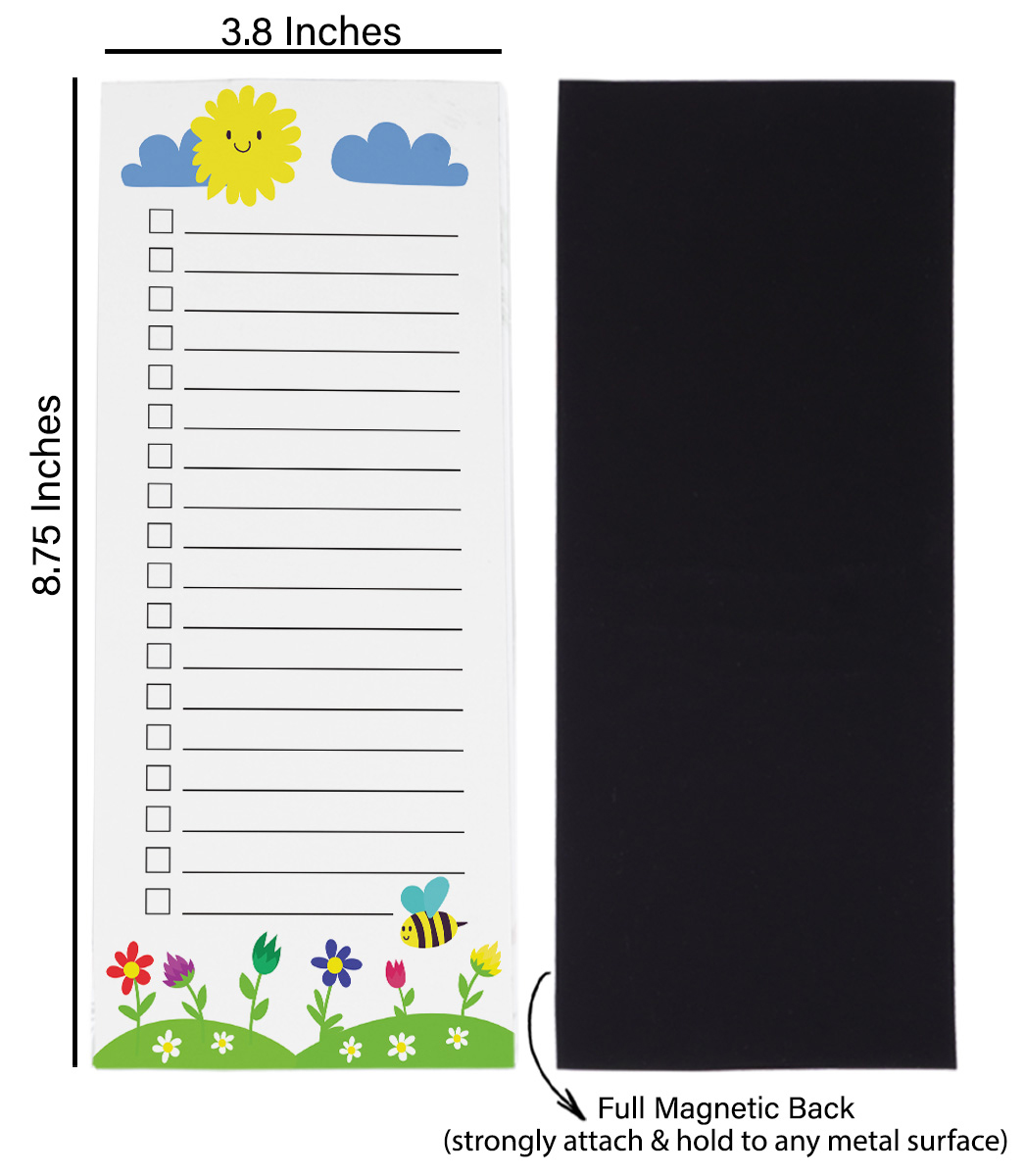 Inkdotpot Pack of 3 Magnetic Fridge To-Do List Notepads- Magnetic Memo Pads For Refrigerator-(50 Sheets Each)-RR