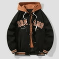 thumbnail image 2 of Jackets Tops For Men Casual Hooded Street Trend Baseball Clothing Embroidered Straight Jacket,Black,3XL, 2 of 5