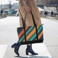 thumbnail image 4 of FORMRS Canvas Laptop Tote Bag for Women with 15.6" Computer Compartments Shoulder Handbag, Retro Stripes, 4 of 7
