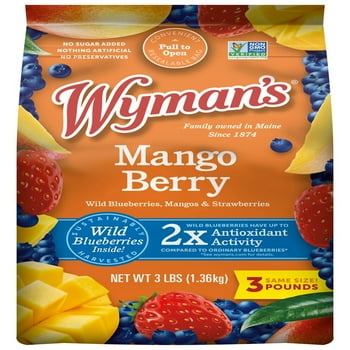 Wyman's Mango Berry (Mango, Strawberry, Blueberry), 48 oz., 3 lbs. Bag (Frozen)