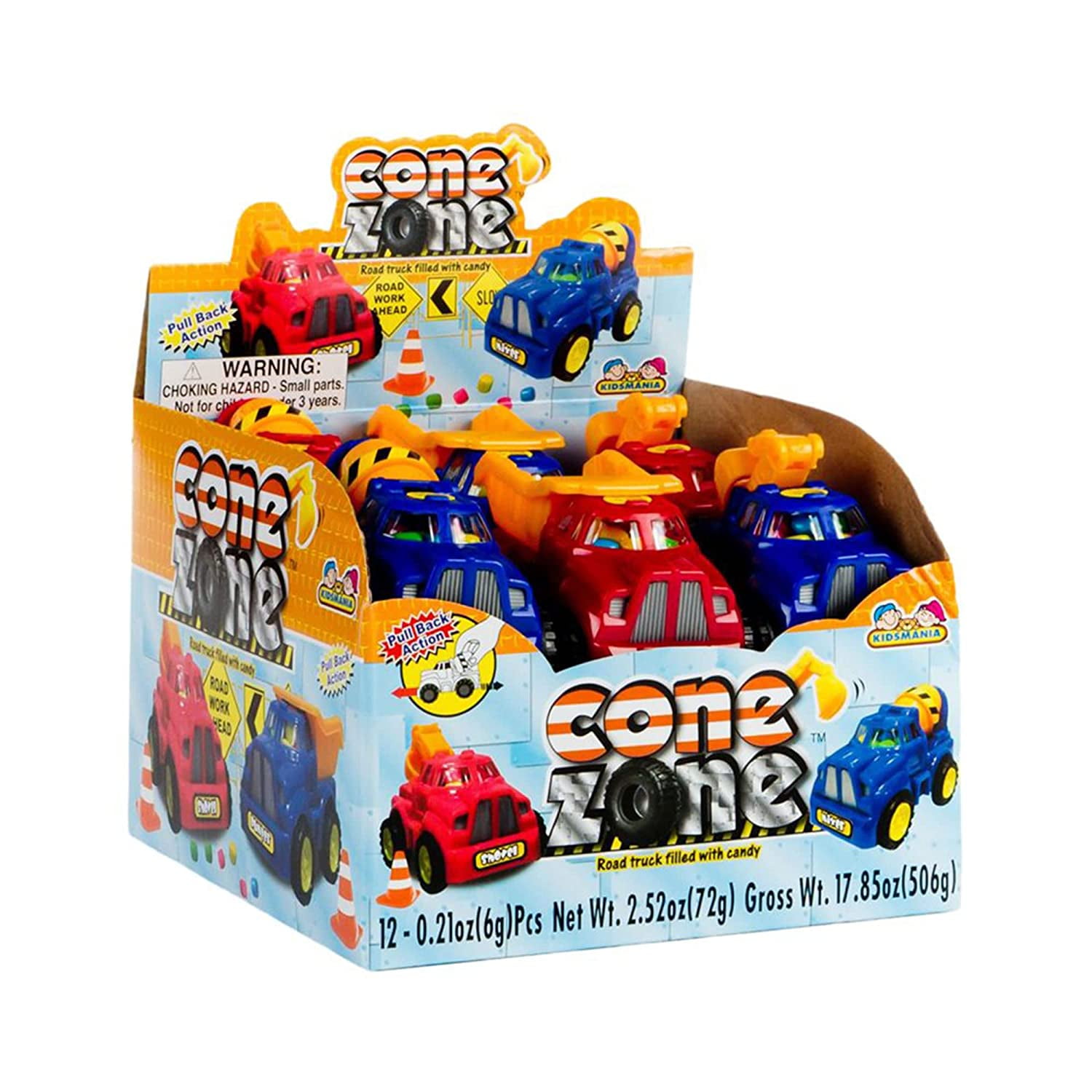 Kidsmania Cone Zone Construction Truck Candy Dispensers (6