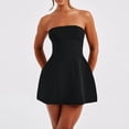 thumbnail image 7 of Women's Strapless A-Line Mini Dress Sleeveless Fit and Flare Short Party Graduation Dress, 7 of 7
