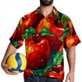 thumbnail image 4 of Fruit Men's Short Sleeve Spread Collar Button Down Beach Print Casual Shirts, 4 of 6