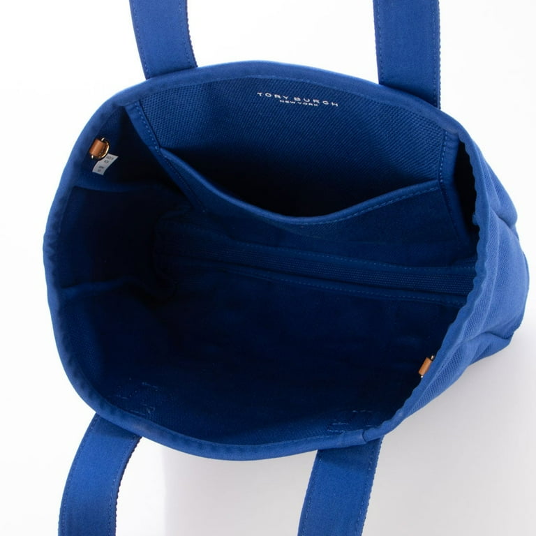 Tory Burch Women's Small Canvas Tote Satchel Crossbody Bag (Blue