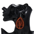 thumbnail image 2 of 19 pares de aretes de madera natural, aretes colgantes africanos, aretes étnicos livianos para mujeres, 2 of 5