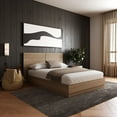 thumbnail image 3 of Nexera Milano Full Size Platform Bed with Headboard, Brown Oak, 3 of 7