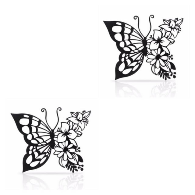 Becaristey Metal Wall Decor Rustproof And Impact-resistant Metal Wall Art For Nature-inspired Living Room Delicate Pattern Large 2Set