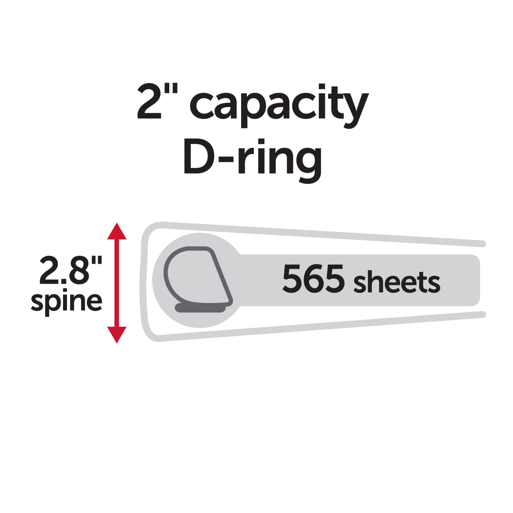 Office Depot® Heavy-Duty View 3-Ring Binder, 2" D-Rings, White, 49% Recycled, Pack Of 4