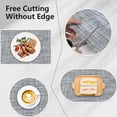 thumbnail image 4 of Placemats Set of 6 Wipeable Washable Plastic Vinyl Woven Place Mats for Indoor/Outdoor Dining, Non-Slip Kitchen Table Mats Grey, 4 of 10