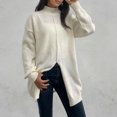 thumbnail image 4 of Gift for Girls Ofreoo Fashion Women's Casual Comfortable Solid Long Sleeve Turtleneck Sweater Blouse Top Business Casual Outfits for Women, 4 of 5