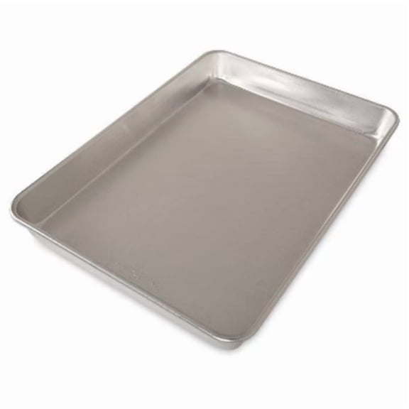 17.9"x13" Aluminum Naturals High Sided Cake Sheet Pan: Hand Wash, Oven-Safe Baking Pan, Silver