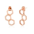 thumbnail image 3 of ELYA Jewelry Women's Geometric Rose Gold Plated Stainless Steel Stud Earrings, 3 of 4