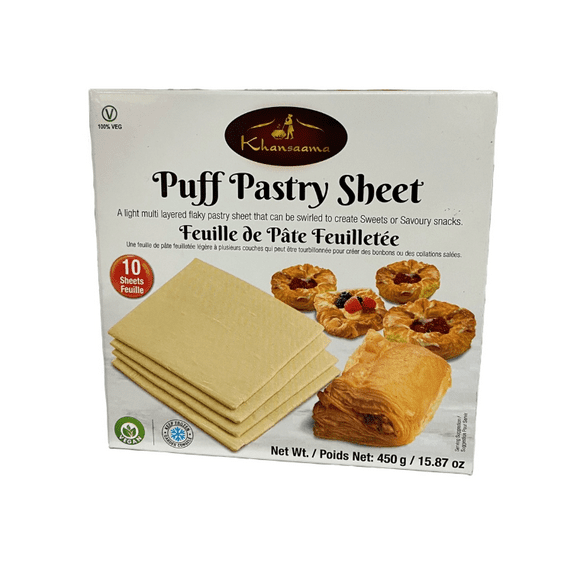 KHANSAMA PUFF PASTRY SHEETS 450G, KHANSAMA PUFF PASTRY SHEETS 450G
