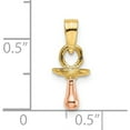 thumbnail image 3 of 14k Two-Tone 3-D Pacifier Charm Material Primary Purity Ethereal Classic Statement Perfect for adding elegance to any outfit, 3 of 4