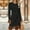 #3Black, variant on Women's Base Round Neck Fringe Top Dresses Long Sleeves Summer Short Dress
