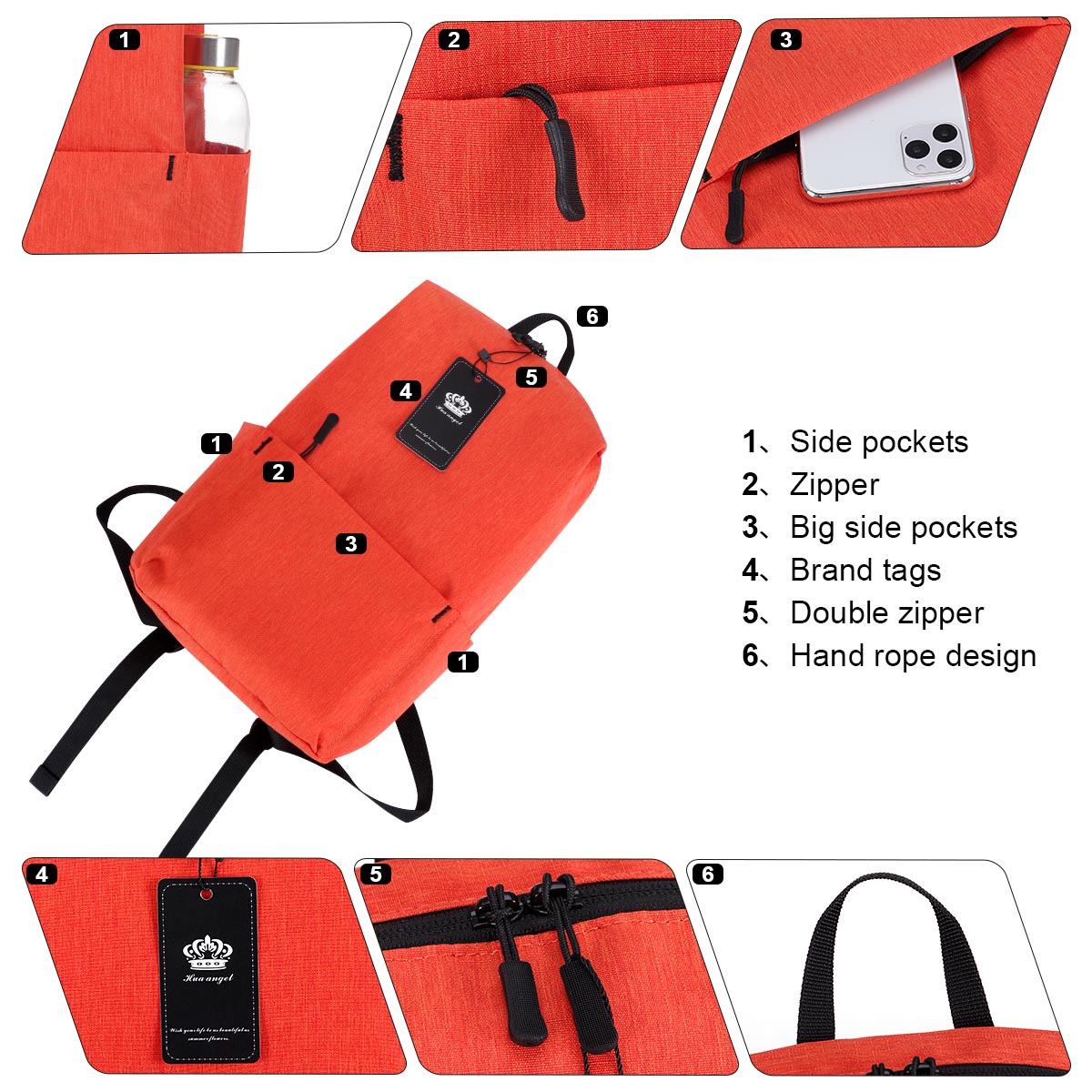 HAWEE Mini Backpack Purse Small Travel Backpack Sling Lightweight Shoulder Bag Daypack for Women & Men - image 5 of 7