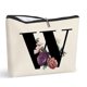 thumbnail image 1 of Bolsas de maquillaje con monograma personalizado para mujer, bonita bolsa de maquillaje con inicial, letra W, bolsa para brochas de maquillaje, regalo único para cumpleaños, aniversario, día de San Va, 1 of 1