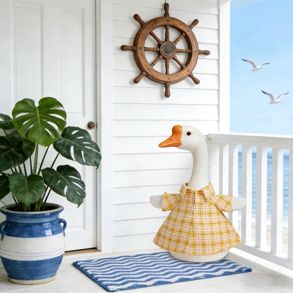 GASTROPOD Porch Goose Outfits,Goose Clothes for 23 Inch Statue,Plaid Shirt,Lawn Yard Garden Geese Costume Cute Costume for Outdoor Garden Yard Decor Porch Goose Outfits 23 Inch
