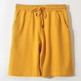 thumbnail image 3 of Bcfgryg Men'S Casual Shorts Solid Color Fashion Slim Five Point Shorts Beach Shorts Casual Shorts Men's Shorts Yellow XXL, 3 of 3