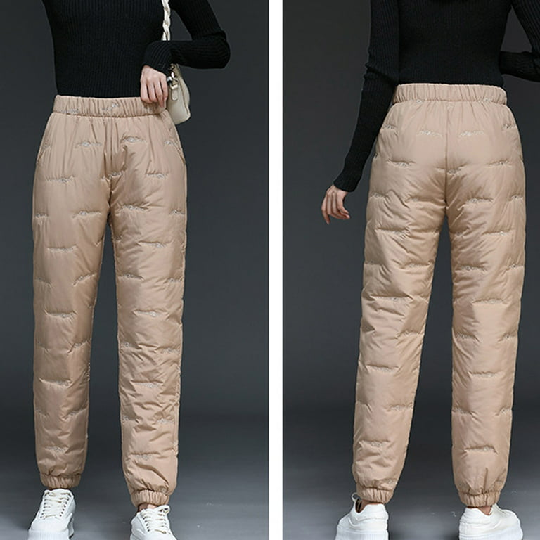 Oieyuz Winter Pants for Women Comfy Warm Straight Pants with Pocket Baggy  Outdoor Bottom Pants