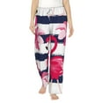 thumbnail image 2 of Kdxio Women's Comfy Stretch Pink FlamingosPrint Drawstring Pajama Pants-Small, 2 of 9