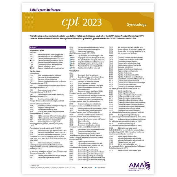 CPT 2023 Express Reference Coding Card Gynecology (Book)