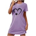 thumbnail image 2 of WJHWSX Nightgowns for Women,Womens Nightgown,Breathable,Soft,Printed,Purple,S(US:4), 2 of 6