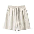 thumbnail image 2 of Lenago Men's Shorts Athletic Mens Shorts Casual Men's Casual Fashion Solid Color Elastic Waist Pocket Outdoor Sports Shorts Pants Beige M, 2 of 6
