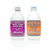 New York Seltzer Original 2-Flavor Soda Pack (6 Black Cherry & 6 Peach) 12/10 Fl. Oz. Bottle Case
