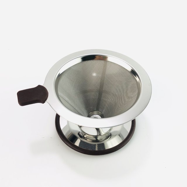 Filtro de café de acero inoxidable con base de malla de filtro de papel de filtro gratuito Filtro de café de malla