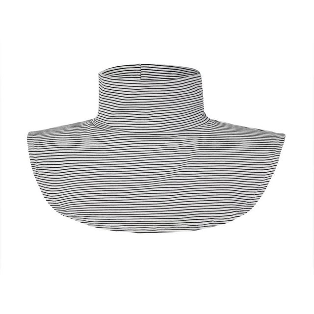 Hauts à Col Montant pour Femmes à Col Montant Détachable Rayé/uni, à Porter à l'Extérieur Ou en Chandail, Blanc, Taille Unique