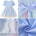 thumbnail image 5 of IPIO Girls Sparkly Star Tulle Princess Dress, Rainbow Birthday Party Dress with Bow and Short Sleeves, 5 of 5