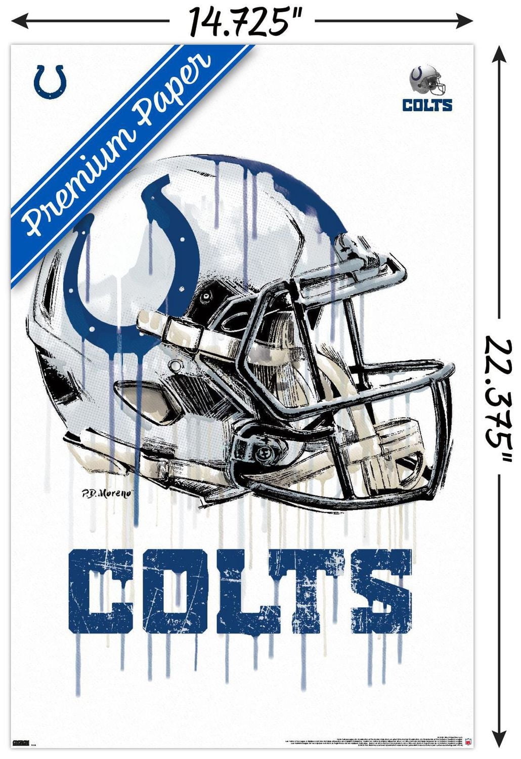 NFL Indianapolis Colts - Drip Helmet 20 Wall Poster, 22.375" x 34"
