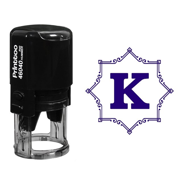 Printtoo Bureau Stationnaire Octogone Celtique Tourbillon Frame K Alphabet Monogramme R-40 Auto Encrage Tampon en Caoutchouc
