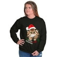 thumbnail image 5 of Cute Santa Cat Meowy Christmas Pun Sweatshirt for Men or Women Brisco Brands S, 5 of 6