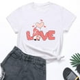 thumbnail image 3 of Ichuanyi Women's Casual Love Letter Printing Short Sleeve T-Shirt Tops Valentine's Shirts, 3 of 3
