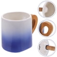thumbnail image 5 of Taza de té de café de cerámica grande para taza decorativa de oficina y hogar con montaña rusa de bambú, 5 of 5