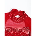 thumbnail image 5 of YIZYIF Kids Girls Ballet Dance Jumpsuit Sleeveless Rhinestone Gymnastics Leotard Figure Skating Unitard Costume Burgundy 16, 5 of 7