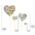 thumbnail image 4 of serony 7pcs/set Cake Topper Heart Shape Wedding Birthday Cake Simple Design Paper Top Decoration silver 1Set, 4 of 6