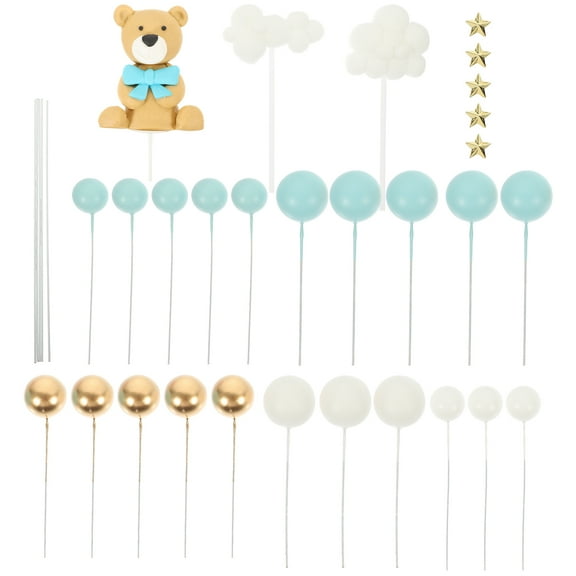 GOOHOCHY Birthday Decorations Bear Cake Decoration Cake Topper Set Newborn Baby