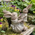 thumbnail image 1 of Figura de conejo de resina con padre e hijo | Decoración de Pascua para el hogar | Adorno multicolor pintado a mano para mesa, repisa o repisa | Regalo familiar para niños y adultos, 1 of 7