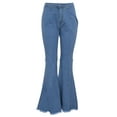 thumbnail image 6 of Capreze Ladies Denim Pants Solid Trousers High Waist Jeans Casual Skinny With Pocket Blue L, 6 of 8