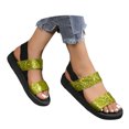thumbnail image 2 of Women's Platform Sandals Slingback Sparkly Sandals Outdoor Beach Sandals (Gold 9), 2 of 8