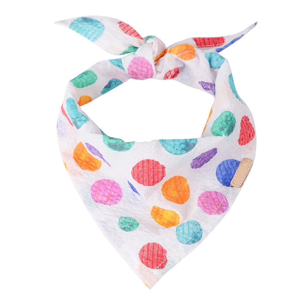 ELAYARD Breathable White Cotton Pet Bib with Creative Patterns Comfortable and Wear Resistant