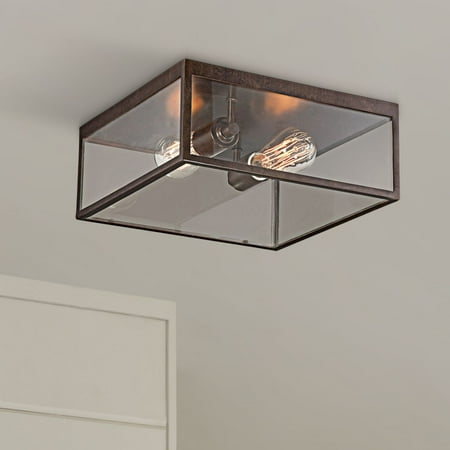 John Timberland Modern Outdoor Ceiling Light Fixture Bronze 12 Square Clear Gl Damp Rated For Exterior House Porch Patio John Timberland Modern Outdoor Ceiling Light Fixture Bronze 12 Square Clear Gl Damp Rated For Exterior House Porch Patio