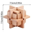 thumbnail image 2 of Brain Teasers Metal and Wooden Puzzles Luban Lock Traditional Wooden Puzzle - Interlocking Brain Teaser With Mortise And Tenon Design, Full Set Educational Toy - for Teens, Puzzle Enthusiasts, Gift, 2 of 5