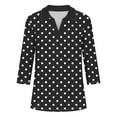 thumbnail image 7 of aidice Tops for Women Casual Lapel V Neck 3/4 Sleeve Tshirts Comfy Fitting Fall Shirts Size S-XXL, 7 of 7