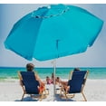AMMSUN 6.5ft Twice Folded Portable Travel Beach Umbrella with Sand