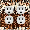 thumbnail image 1 of Metal Light Switch Plate Cover African Safari Animal Print Tribal Art Pattern SFR046, 1 of 13