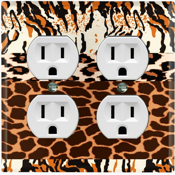 Metal Light Switch Plate Cover African Safari Animal Print Tribal Art Pattern SFR046